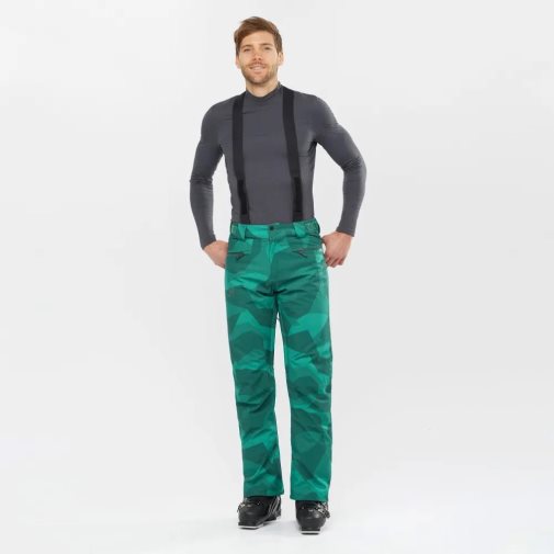 Green Salomon Edge Men's Ski Pants | IE ZX2079